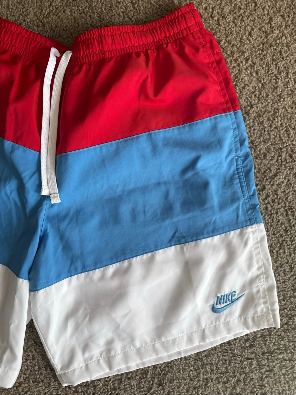 Nike Red White and Blue Swim Trunks